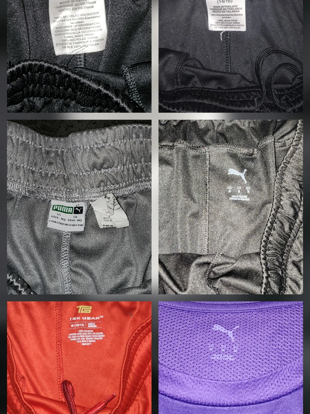 Puma Kids Black, Purple & Red Athletic Shorts Set